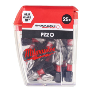 Milwaukee ruuvauskärki PZ2 Shockwave 25 mm 25 kpl